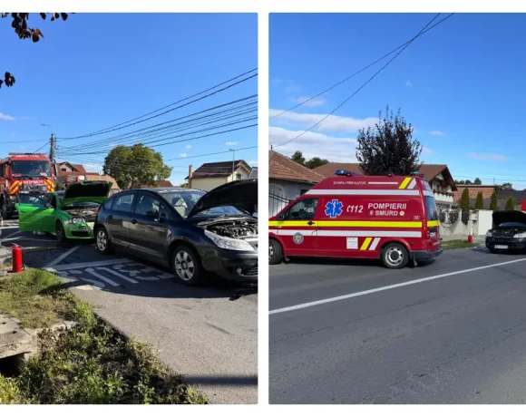 Accident rutier grav la intrarea în Pianu de Sus (Alba): Autoturism implicat într-o coliziune cu un autobuz