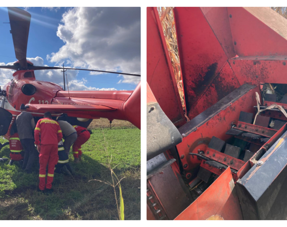 Accident foarte grav la Alba! Un bărbat a fost prins într-un utilaj agricol - FOTO