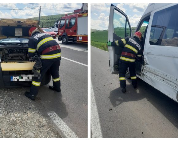 Accident rutier între un autoturism și un microbuz școlar la ieșirea din Blaj: Un copil a fost rănit - FOTO