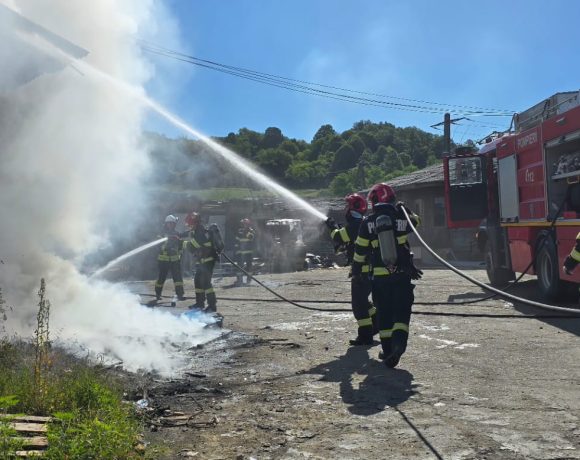 Incendiu la o hală din municipiul Zalău - FOTO