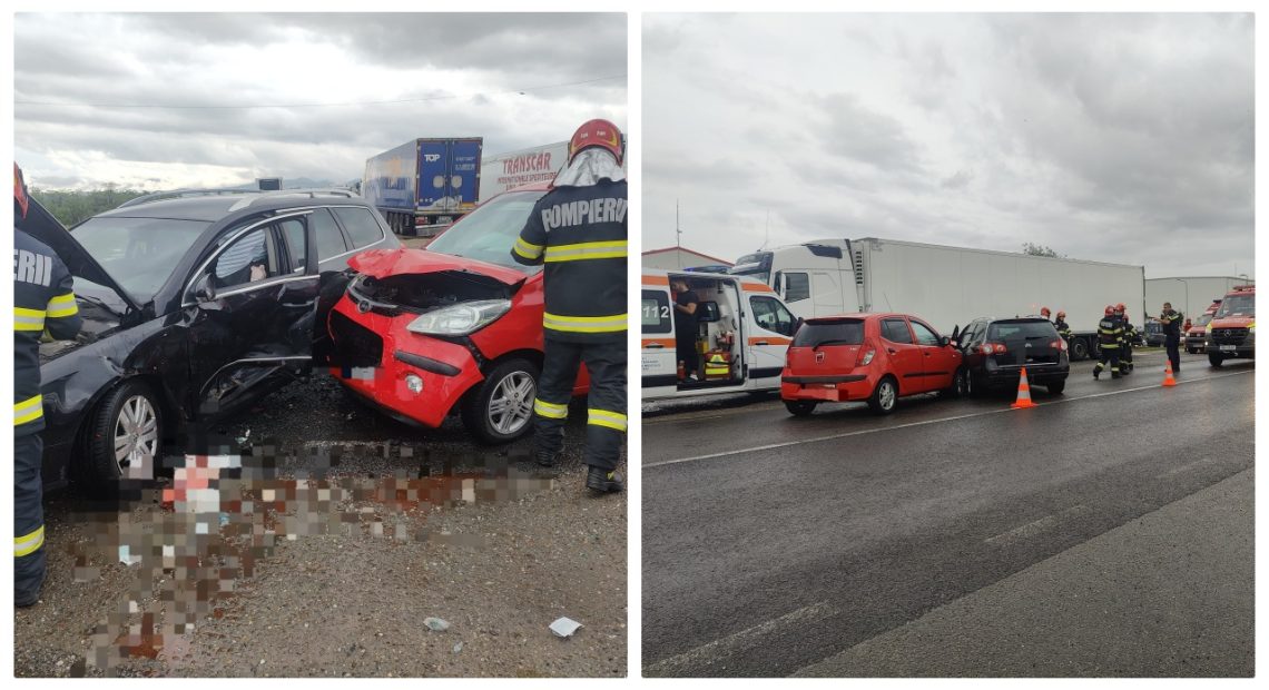 Accident pe DN1, la Oiejdea, Alba: Trei persoane asistate medical