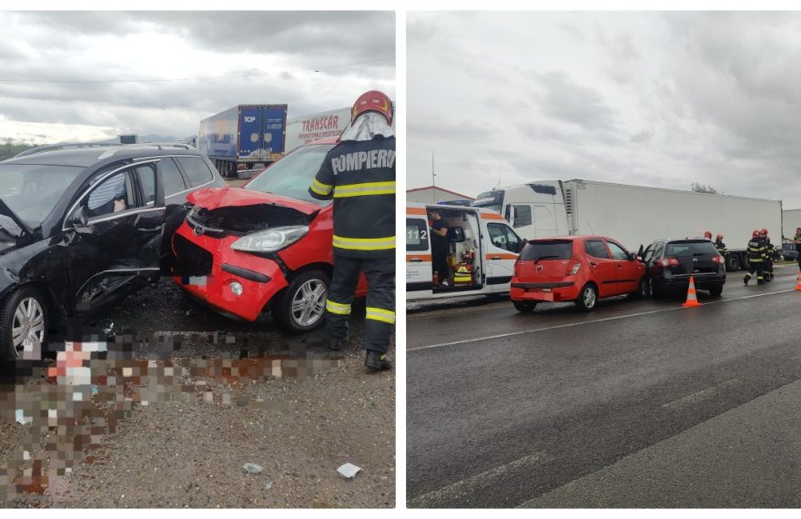 Accident pe DN1, la Oiejdea, Alba: Trei persoane asistate medical