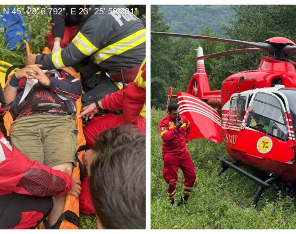 Intervenție de salvare în Parâng: Un bărbat căzut într-o prăpastie, transportat cu elicopterul SMURD la spital