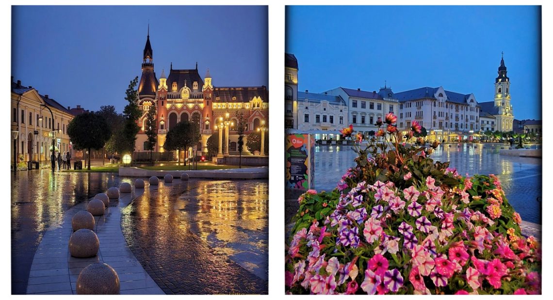 Instantanee dintr-o seară de poveste în Oradea. Orașul capătă magie când plouă - FOTO