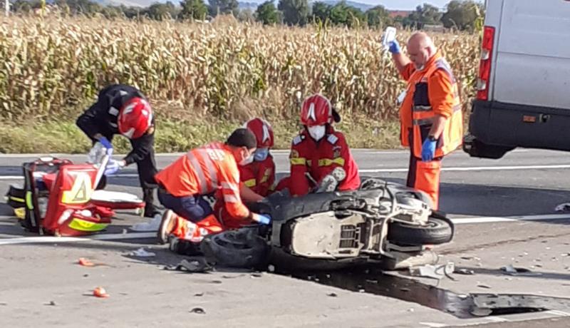 Accident rutier la Cormaia: o fetiță de 10 ani, lovită de o motocicletă condusă de un tânăr fără permis