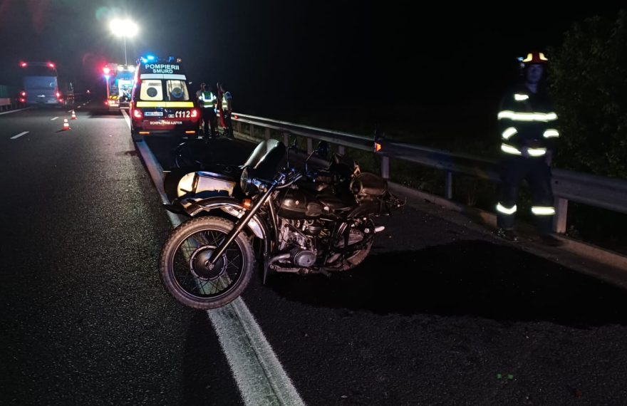 Accident mortal pe Autostrada A1, între Orăștie și Sebeș! Un motociclist a murit zdrobit - FOTO
