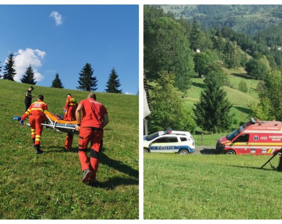 Bărbat rănit după o cădere cu parapanta la Pănțești, Arieșeni. Elicopterul SMURD l-a transportat la UPU Cluj-Napoca