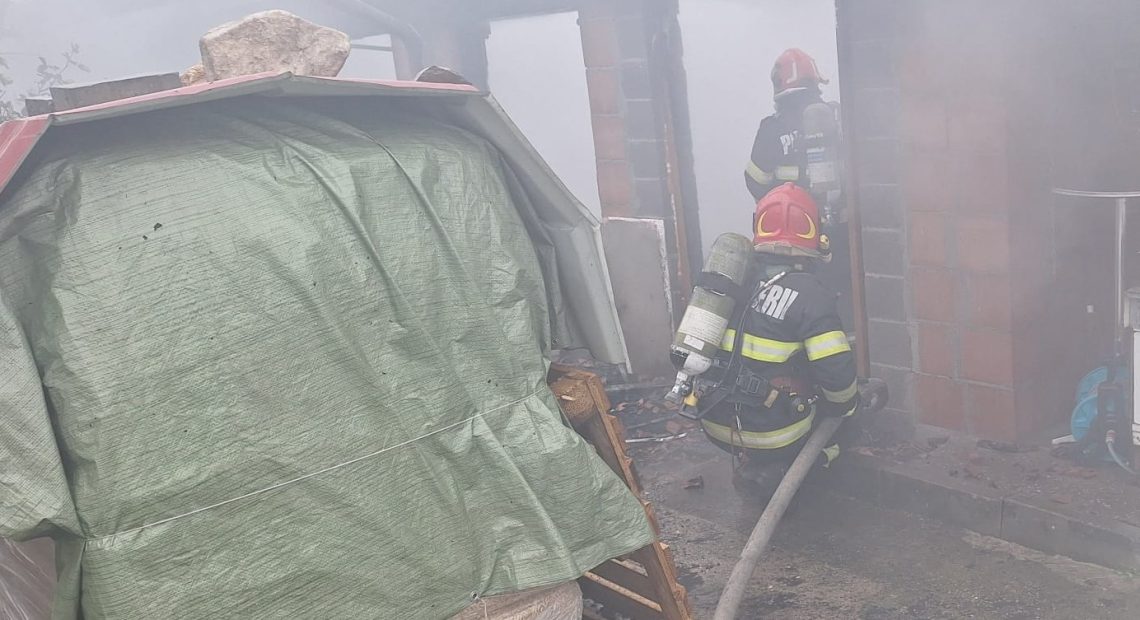 Incendiu la un cabinet veterinar din Hidișelu de Sus - VIDEO