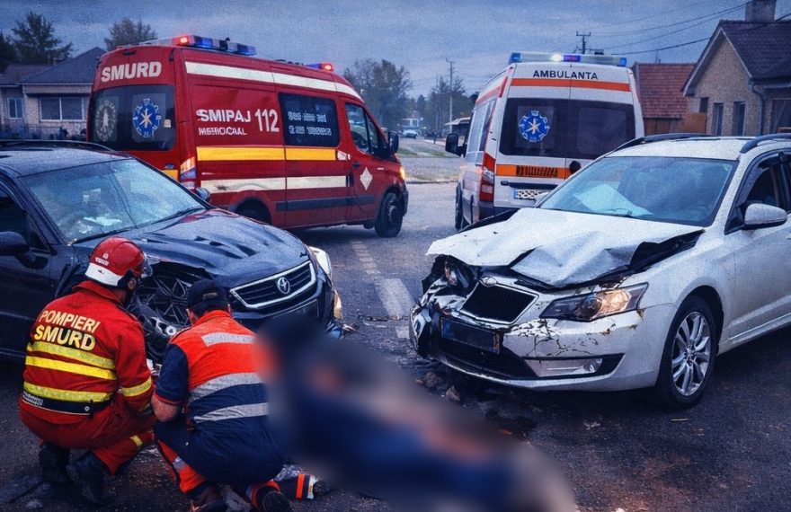 Accident rutier în localitatea Horia: Două persoane rănite, printre care un minor, transportate la spital