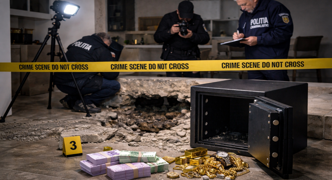 Seif cu un milion de euro, furat dintr-o locuință din județul Sibiu. Anchetă de amploare a poliției