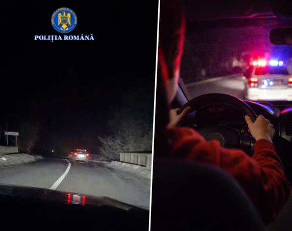 Un copil a fost prins la volan conducând pe un drum național! Mașina era furată - VIDEO