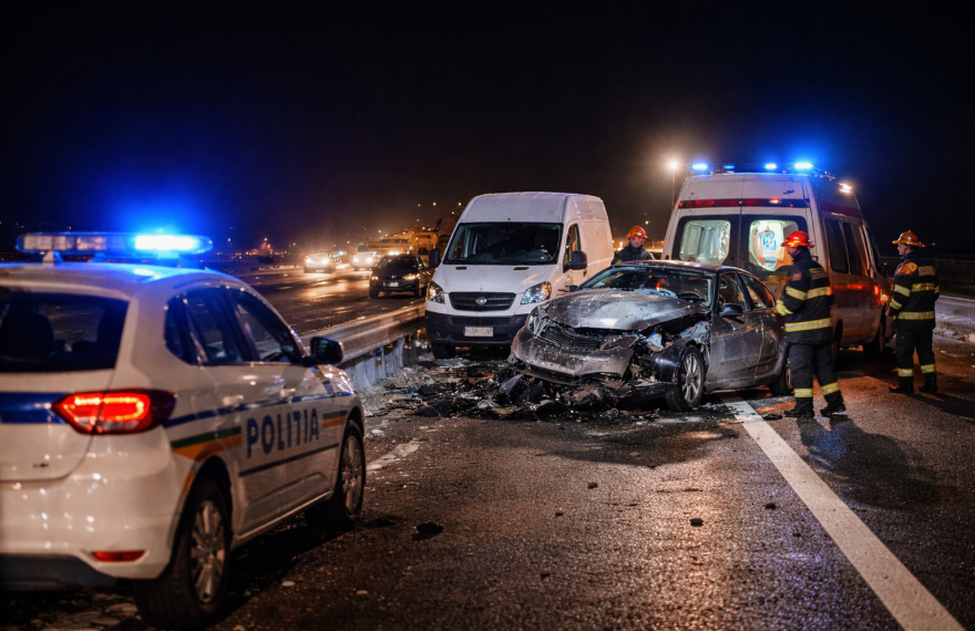 Accident pe Autostrada A10, pe sensul Sebeș - Turda. Sunt implicate două mașini