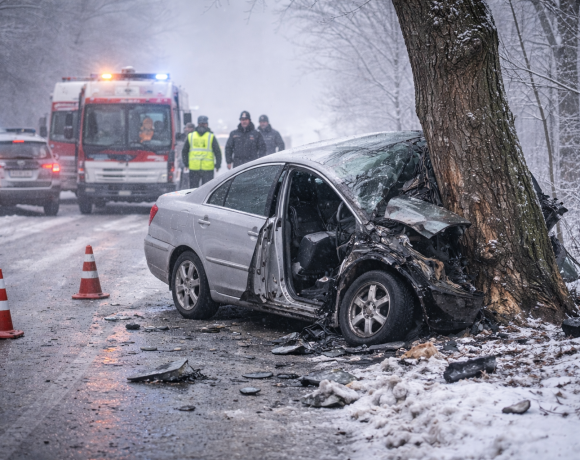 Accident soldat cu un mort pe un drum din Alba! A lovit un copac într-un mod violent