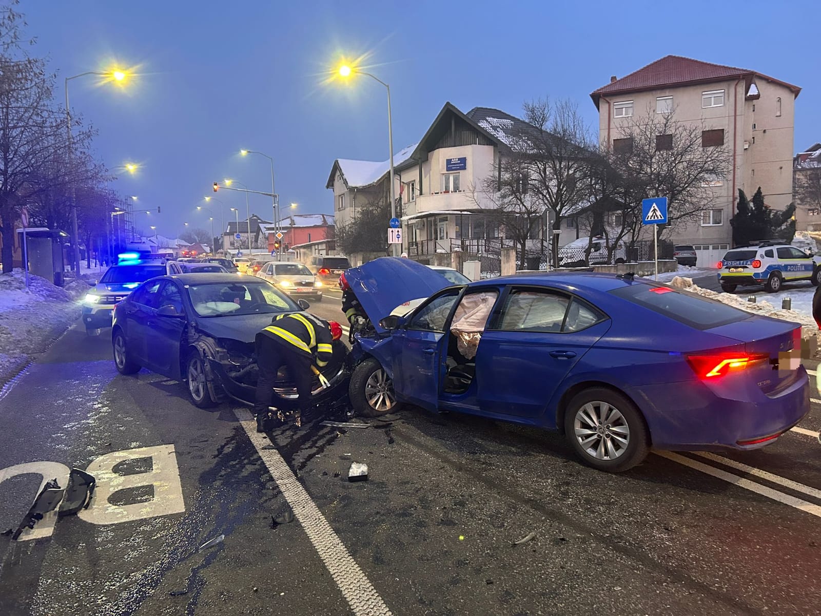 Accident în Alba Iulia, în zona liceului HCC - FOTO