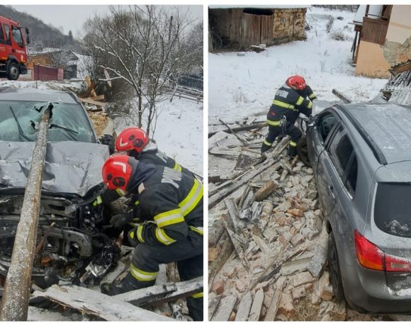 Accident la Câmpeni, Alba! A fost o minune de Anul Nou că șoferul nu a murit pe loc - FOTO
