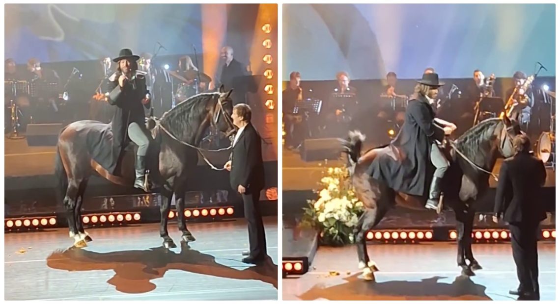 Calul lui Bendeac a făcut pe scenă la aniversarea lui Florin Piersic! Toată lumea s-a prăpădit de râs - VIDEO