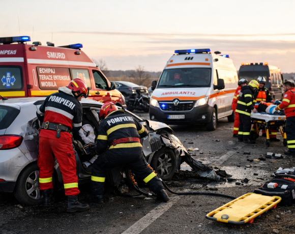 Accident grav pe DN 19, în Bihor: Opt persoane implicate, una descarcerată în stare gravă