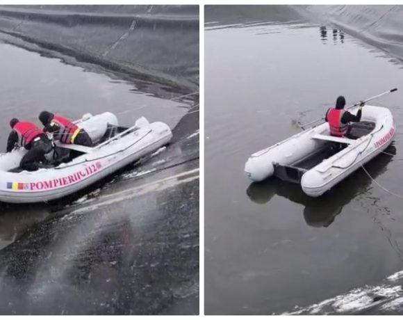 Bărbat căzut într-un bazin de acumulare din Gârbova, Alba. Pompierii acționează pentru salvare