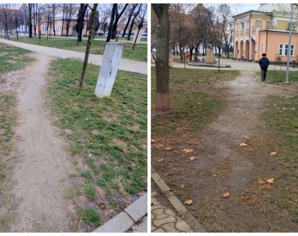 Parcul din Alba Iulia arată jalnic: „Deșteptul” care a proiectat renovarea nu a ținut cont că aleile pe care le-a anulat - FOTO