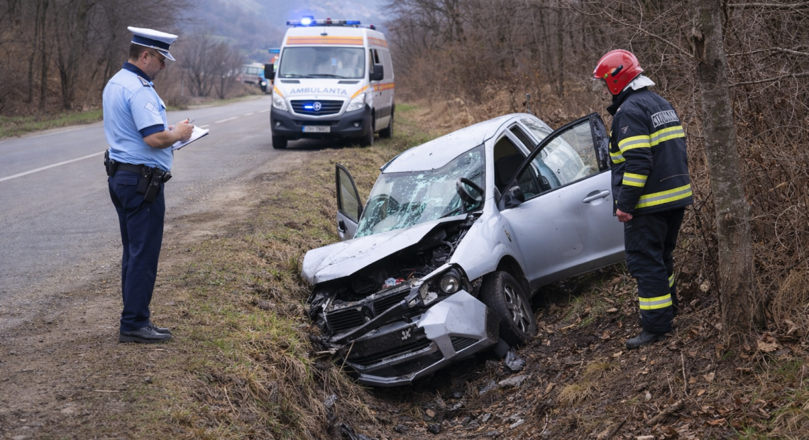 Accident între localitățile Maieru și Sângeorz-Băi, pe DN 17D