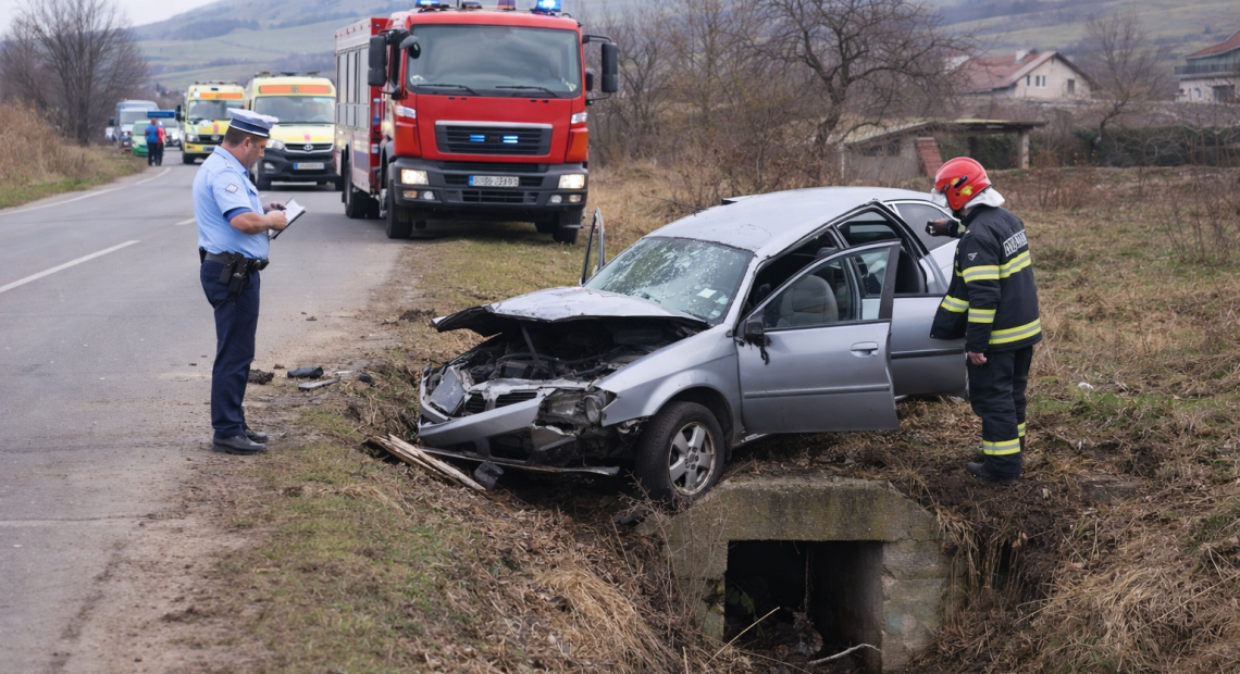 Accident în Galații Bistriței. Sunt mai mulți răniți