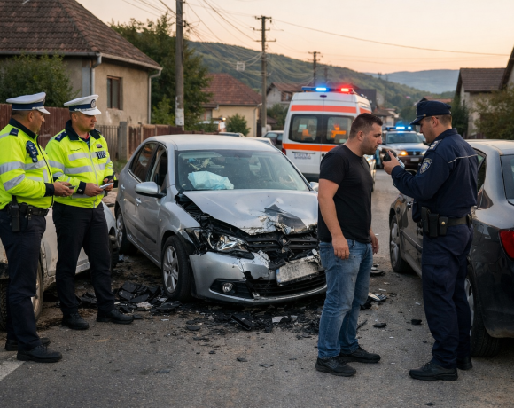 Accident în Șard, în Alba Iulia. Șoferul era băut și a făcut pagube serioase