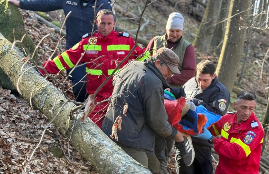 Accident într-o pădure din Târlișua, județul Bistrița-Năsăud! Intervenția a fost dificilă - FOTO